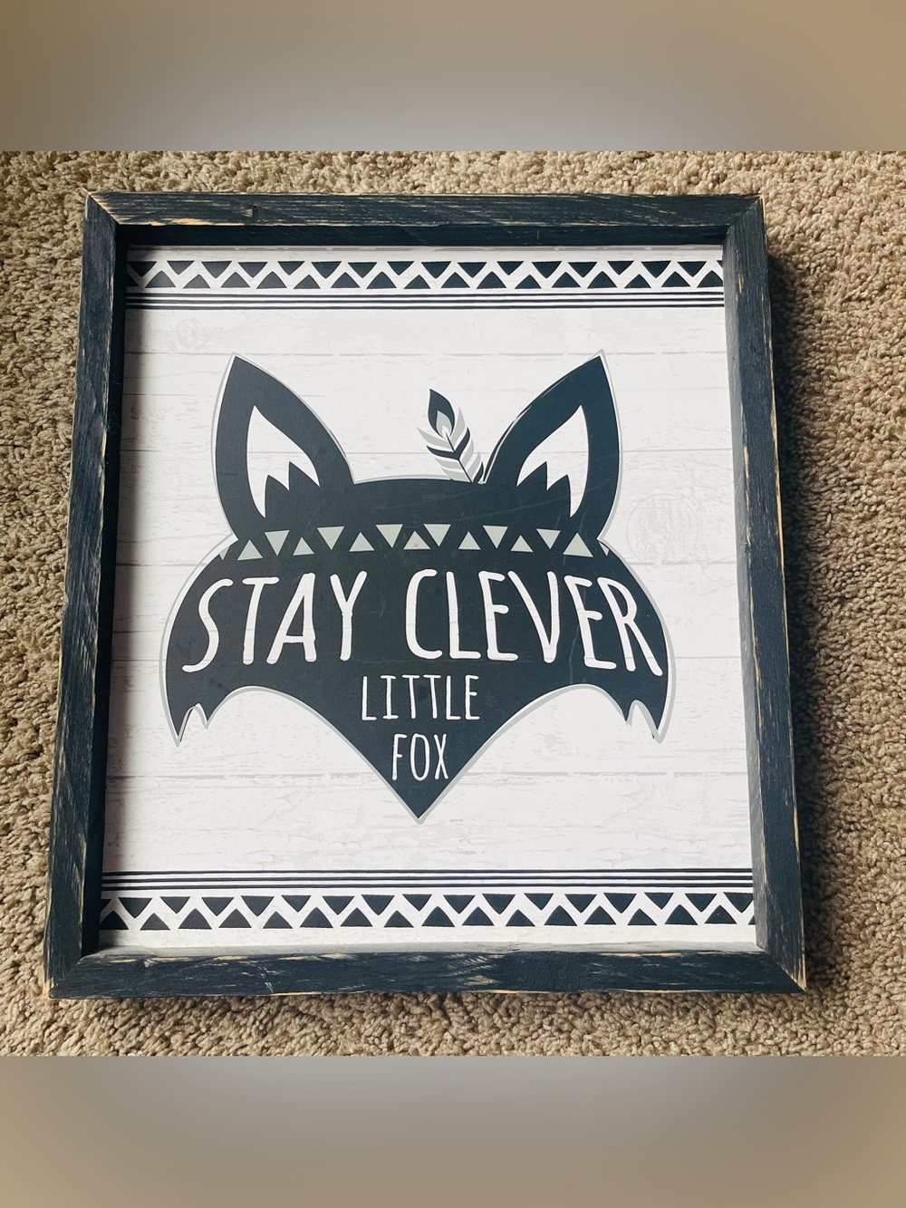 Boho Black & White Fox Wall Art